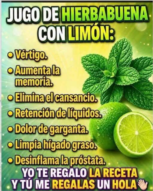 Jugo de hierbabuena y limón
