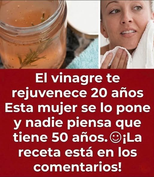 Mujer usando vinagre para el cuidado facial