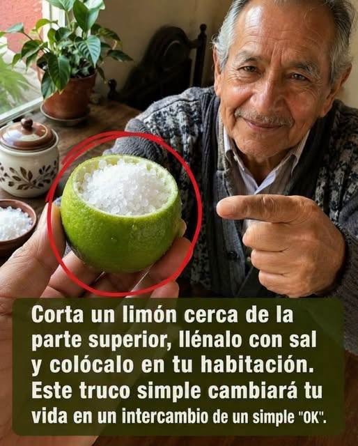 Limón relleno de sal como truco de limpieza natural
