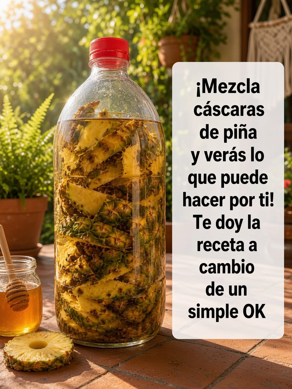Cáscaras de piña en una bebida