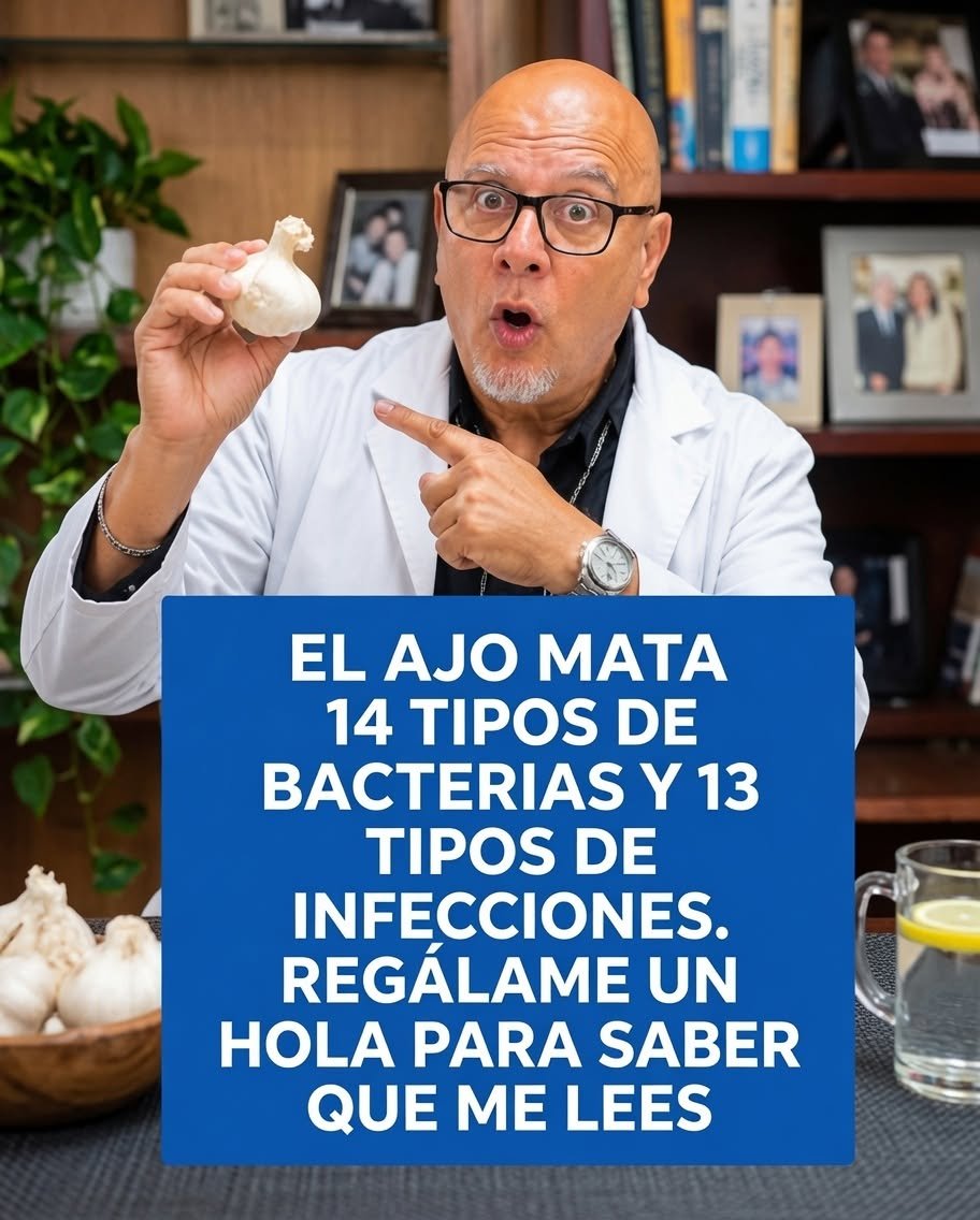 Ajo crudo en la mesa