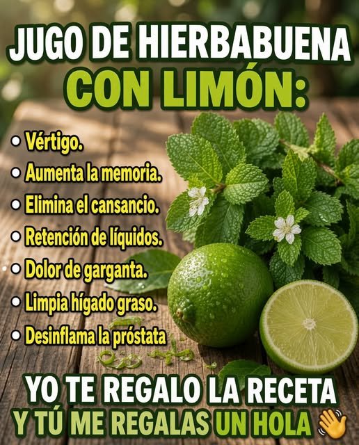 Jugo de Hierbabuena con Limón