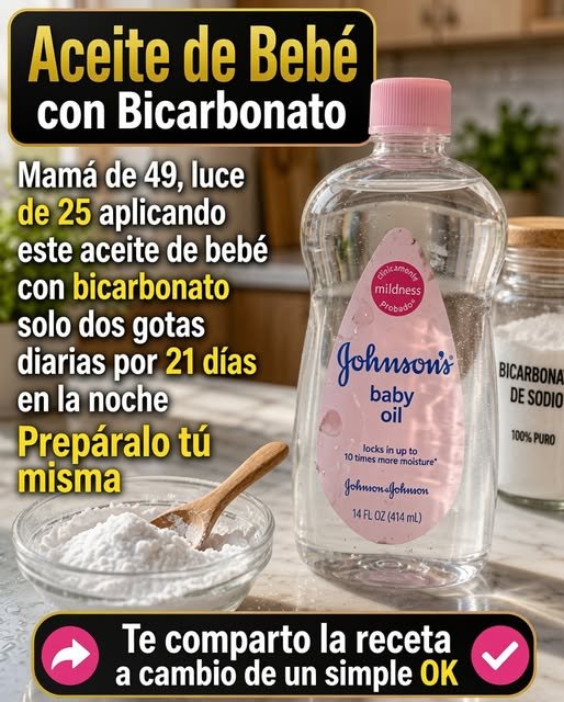 Aceite de bebé y bicarbonato de sodio