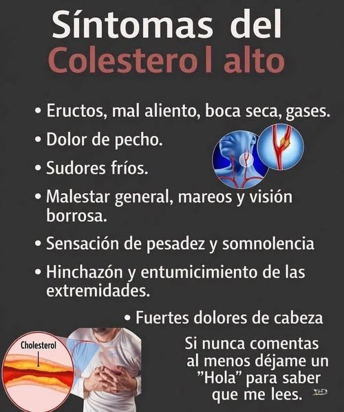 Síntomas del colesterol alto
