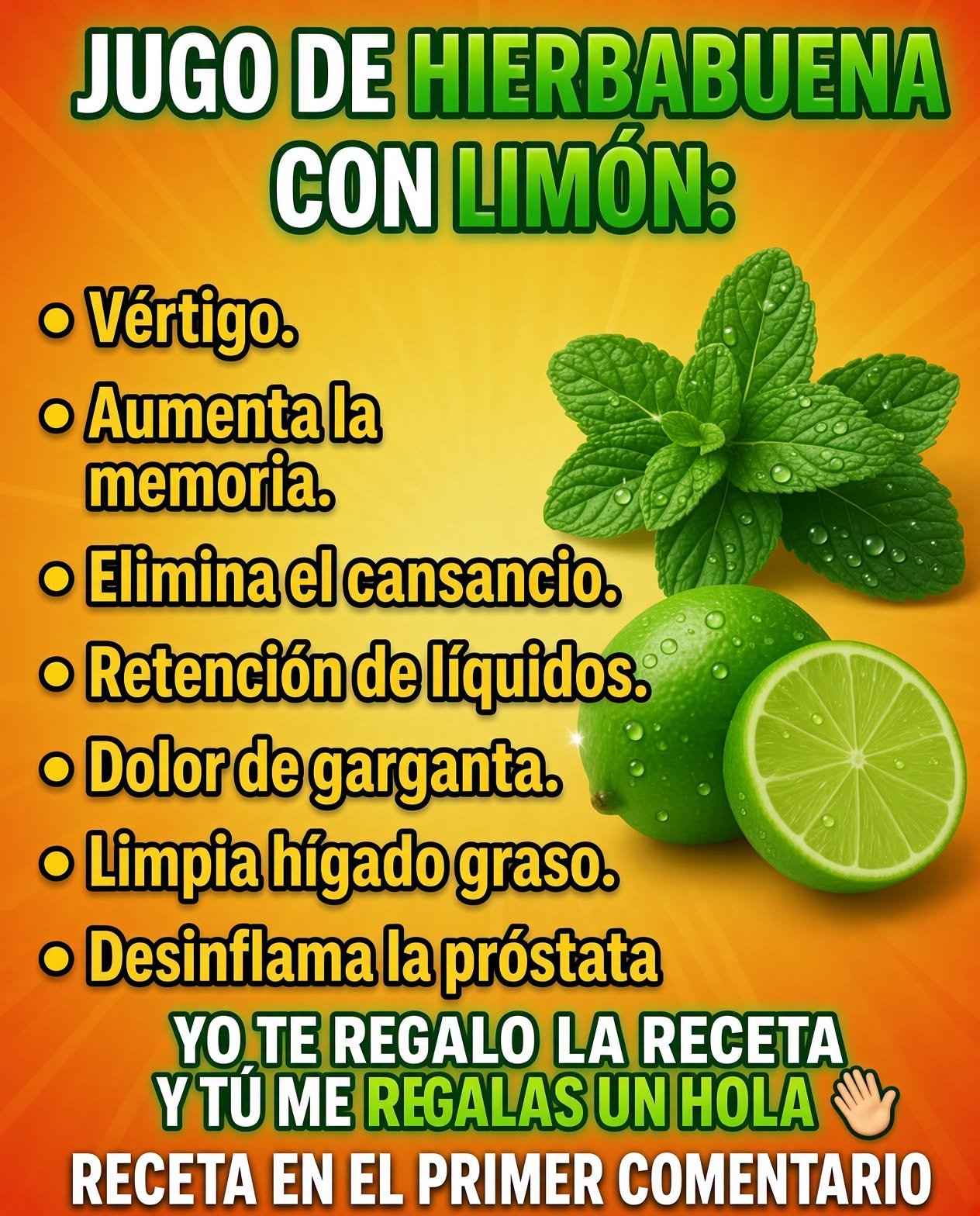 Jugo de Hierbabuena y Limón