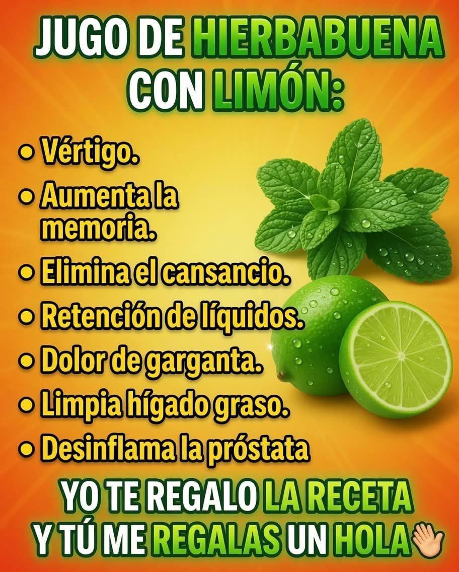 Jugo de hierbabuena con limón