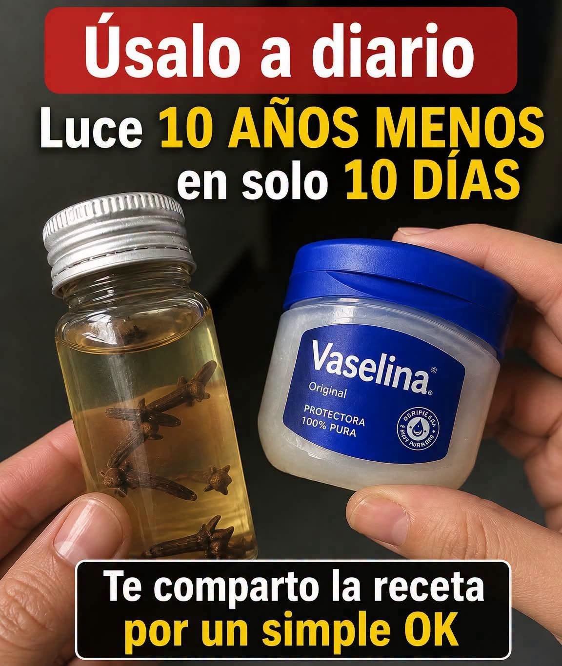 Aceite de clavo de olor y preparado casero de colágeno