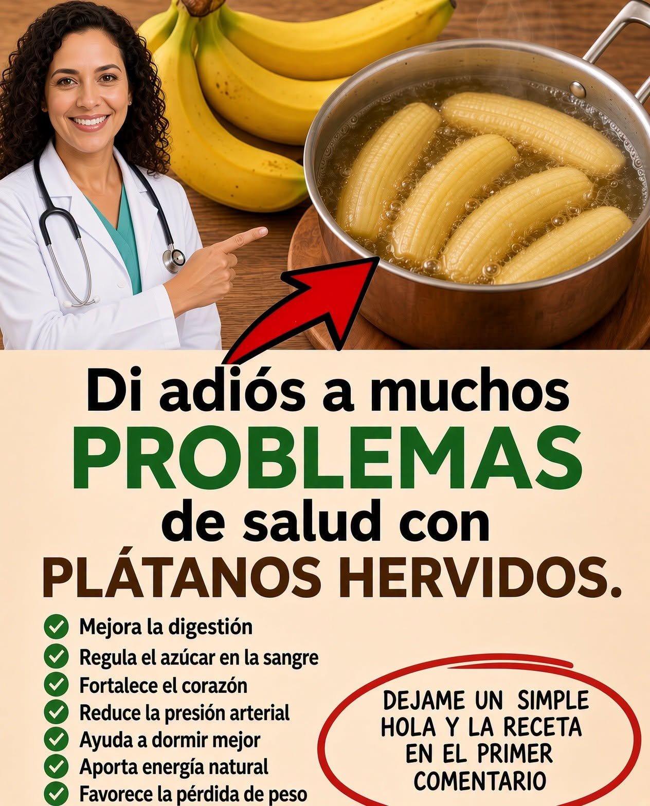 Plátano hervido con huevo y aguacate