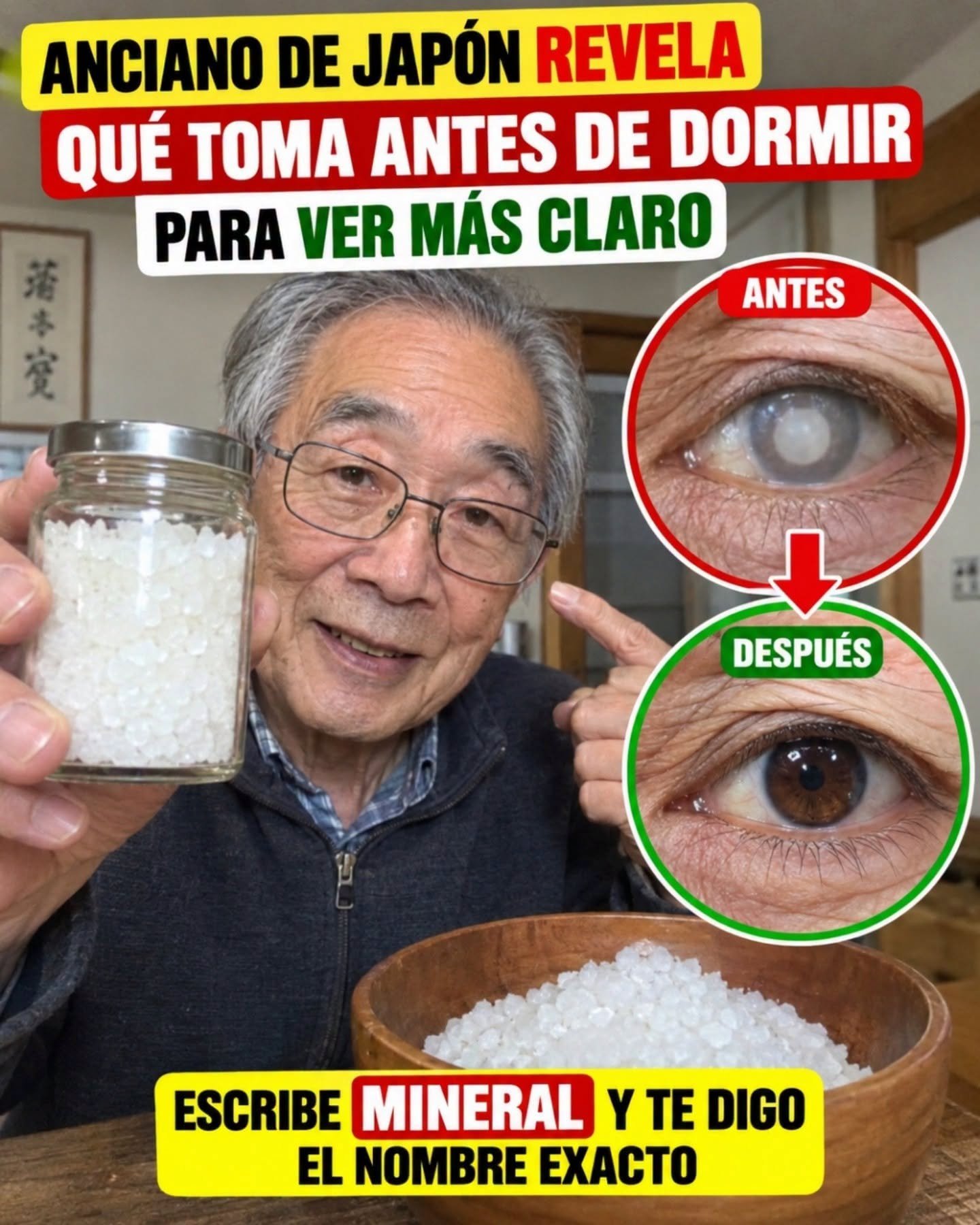 Médico anciano japonés con cristales para la vista