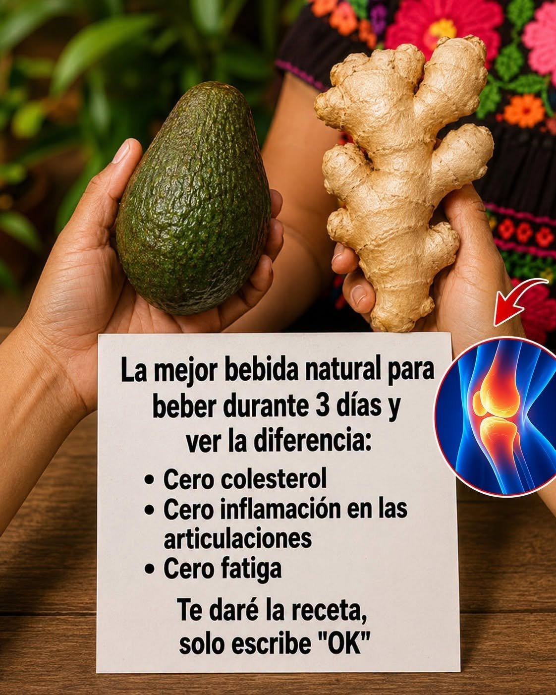 Aguacate y Jengibre Bebida Natural