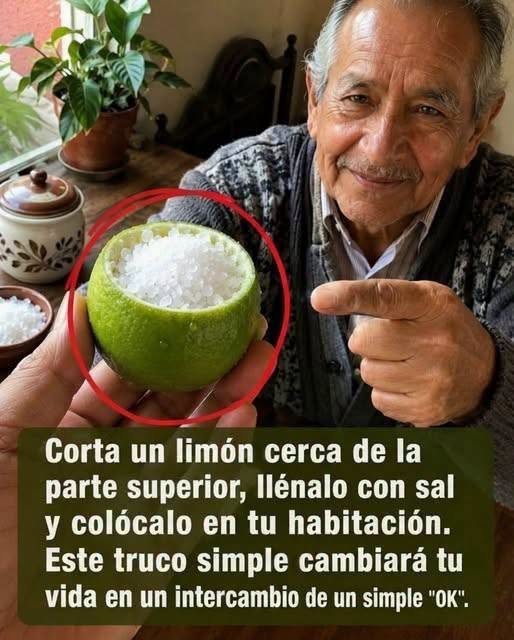 Limón cortado y relleno de sal