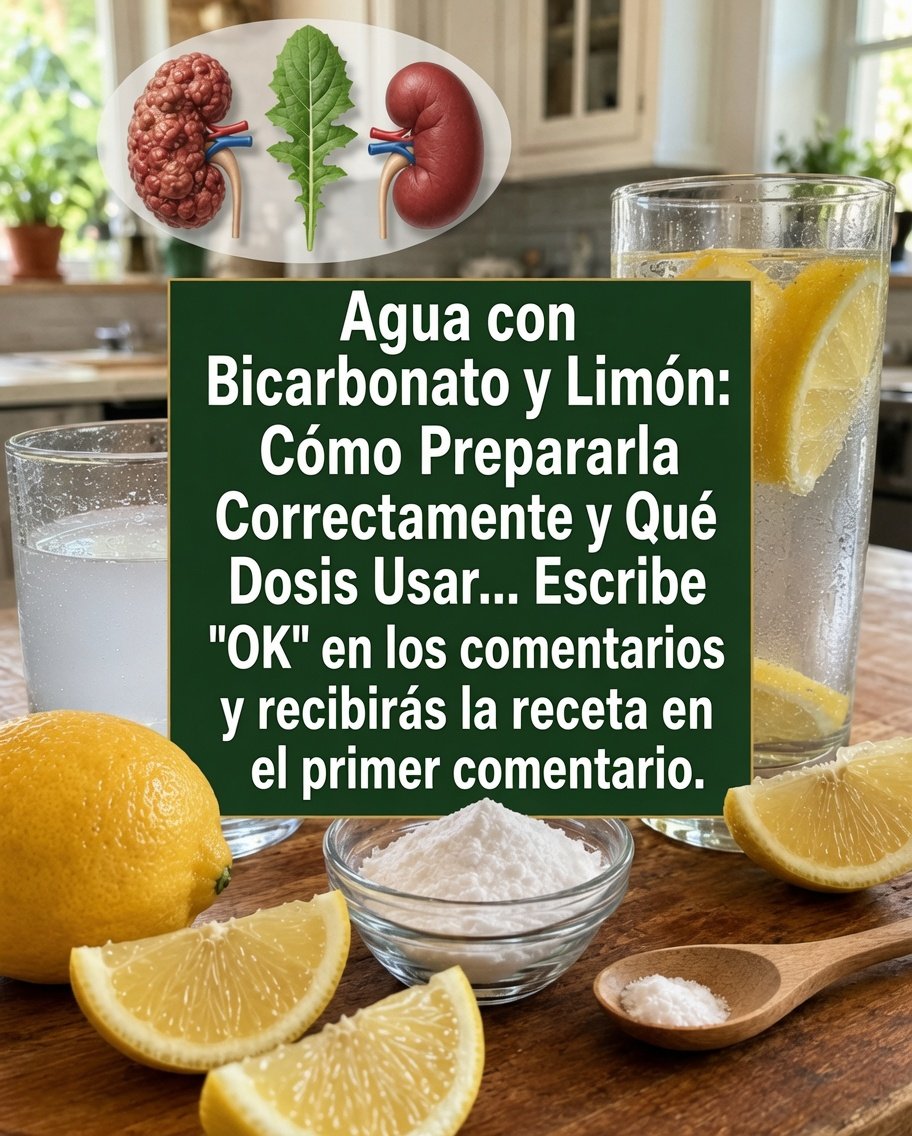 Agua de limón con bicarbonato de sodio