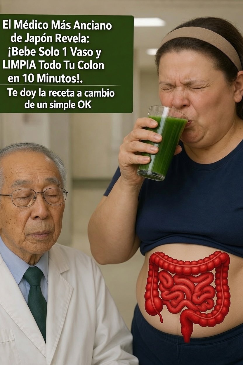 Bebiendo un batido natural que limpia el colon