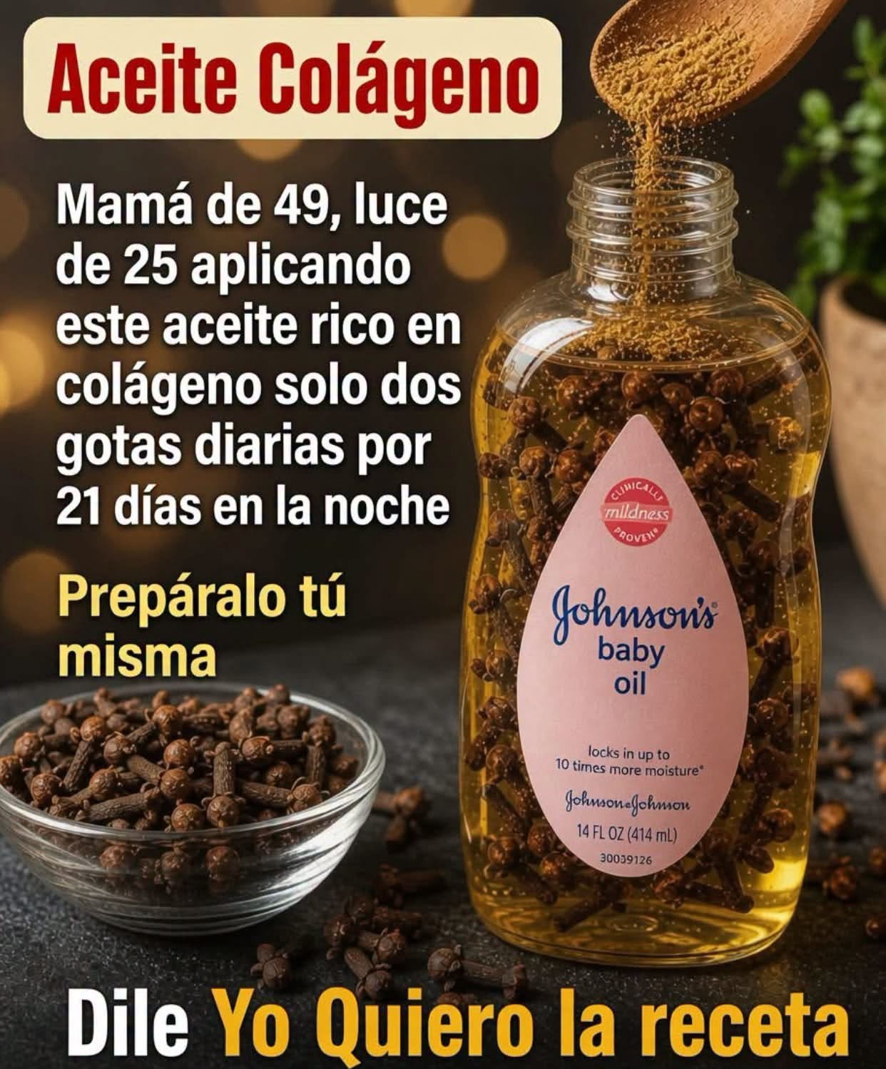 Mezcla de Aceite de Coco, Clavos de Olor y Cúrcuma
