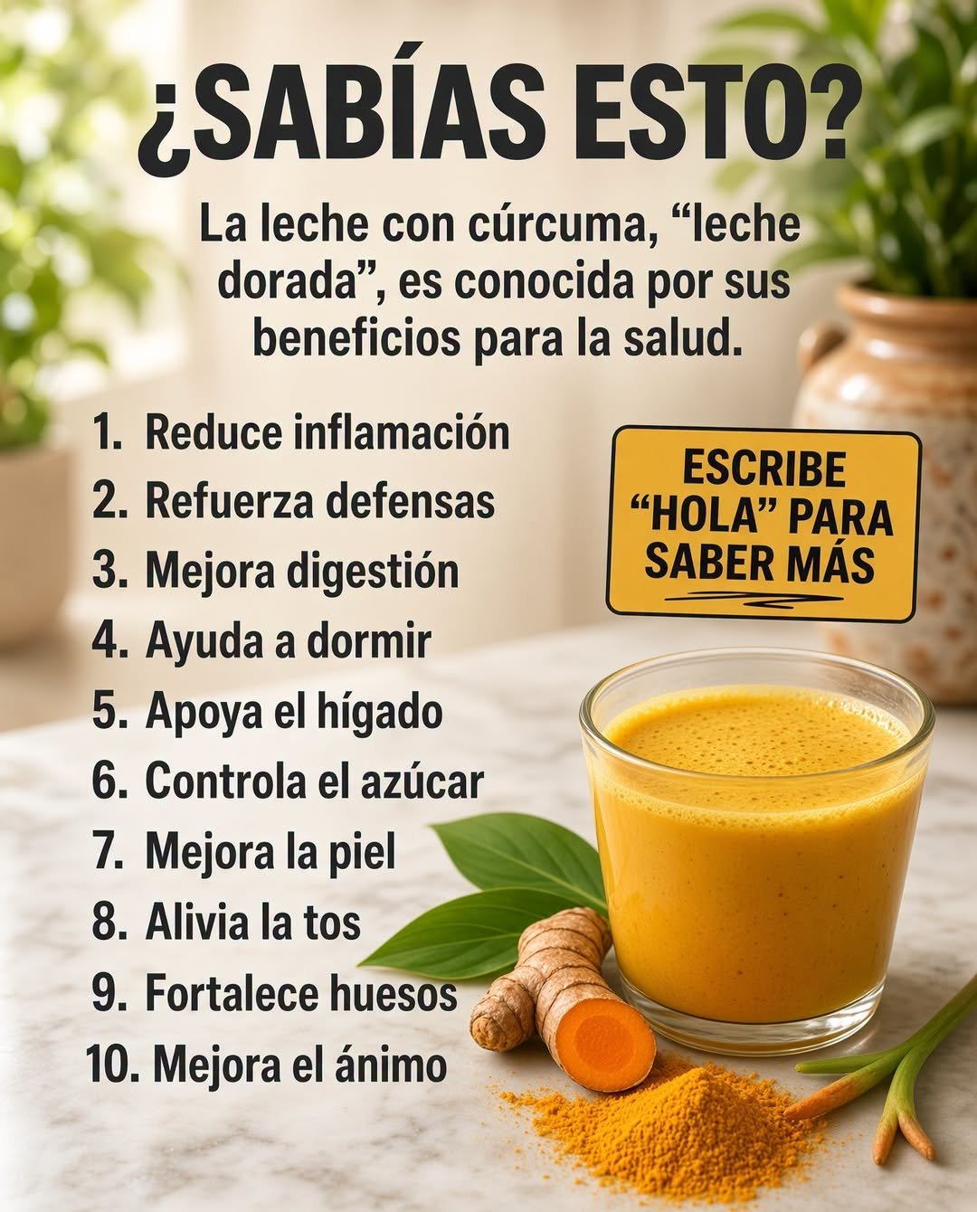 Leche dorada con cúrcuma