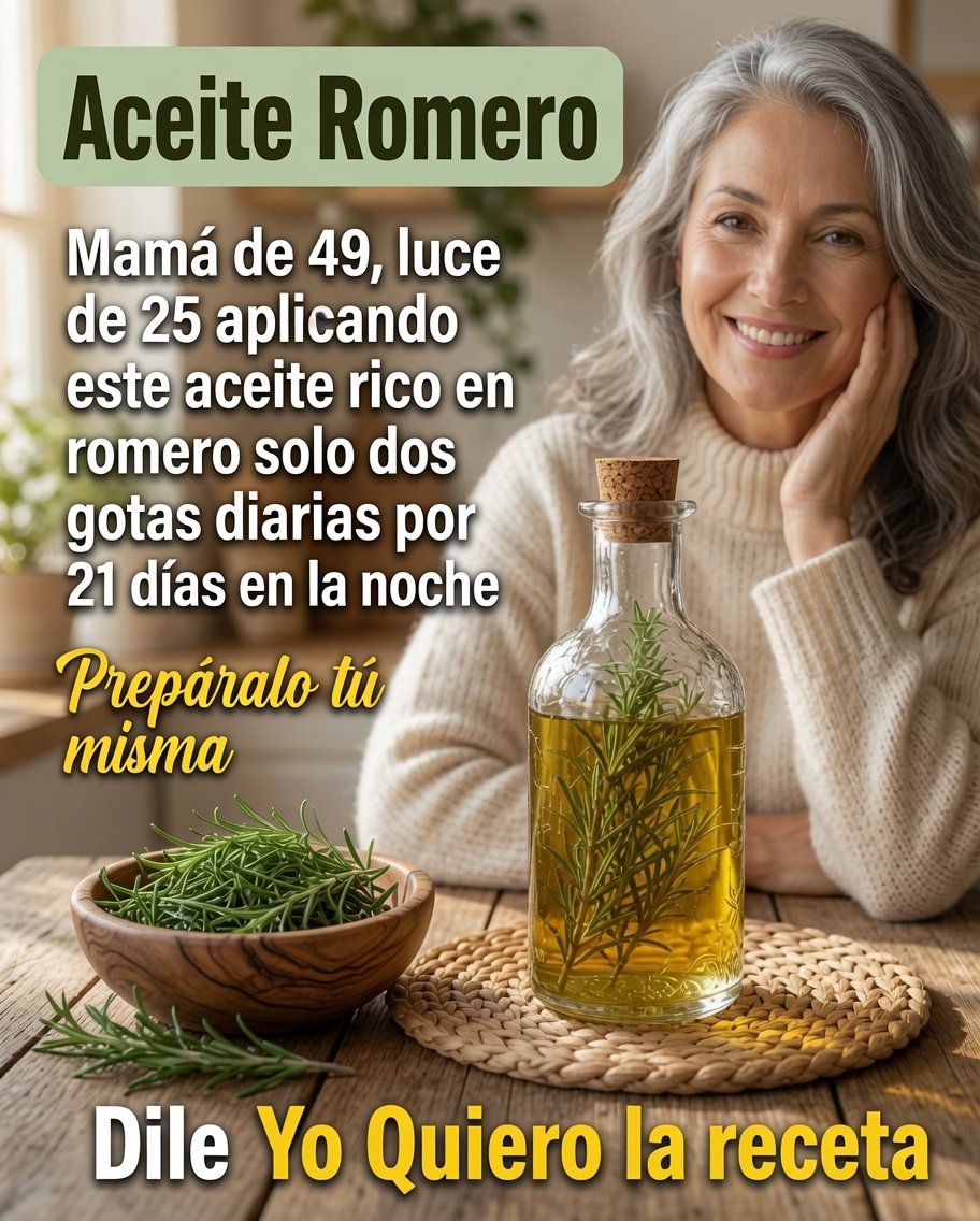 Mujer usando aceite de romero
